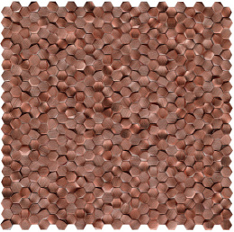 Mozaika GRAVITY ALUMINIUM 3D HEXAGON COPPER 30,7X30,1 CM /100245648